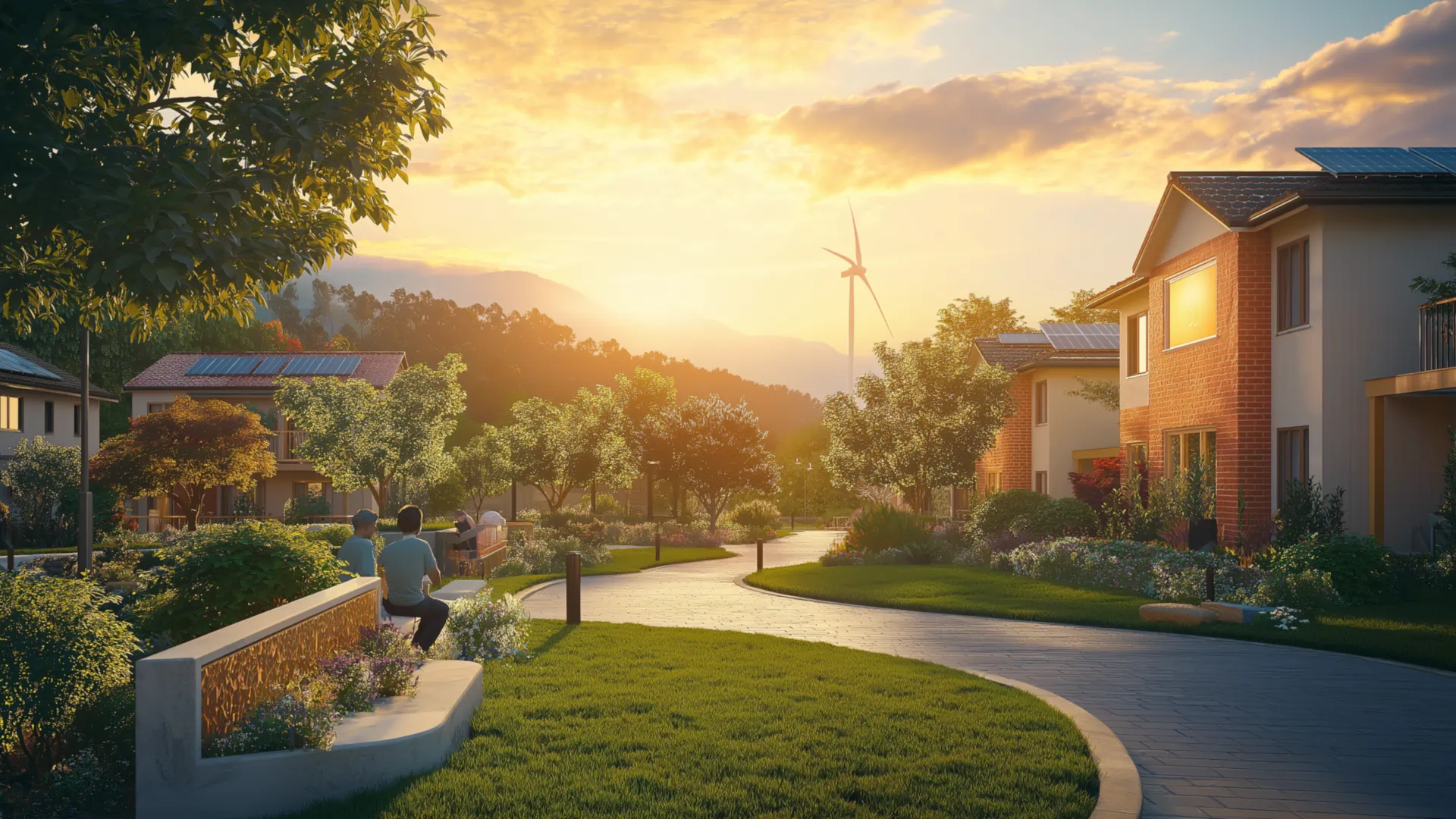 Cozy ecology-neutral village where people live calm and nice lives.